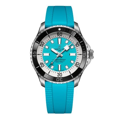 designer contraffatto Orologio Breitling Superocean Automatic 44mm Uomo Gomma Turchese A17376211L2S2