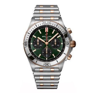 designer di alta qualità Breitling Chronomat B01 Cronografo 42 mm Orologio da uomo in acciaio inossidabile verde e oro rosso 18 carati UB0134131L1U1