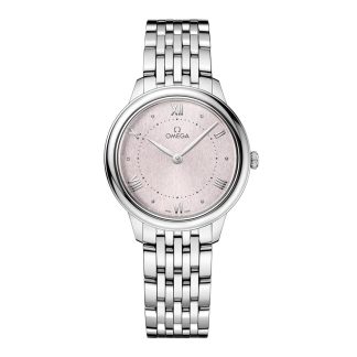 designer di alta qualità Omega De Ville Prestige 30mm Orologio da donna in acciaio inossidabile argento rosa O43410306002001