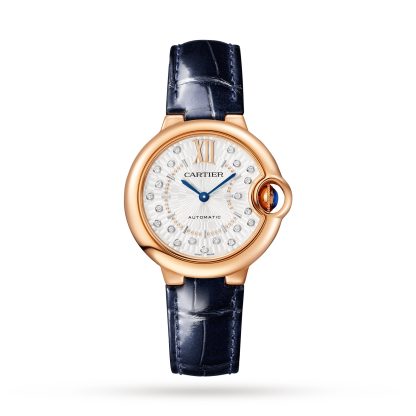 designer di alta qualità Orologio Cartier Ballon Bleu De Cartier 33 mm Movimento meccanico a carica automatica Alligatore oro rosa WGBB0052