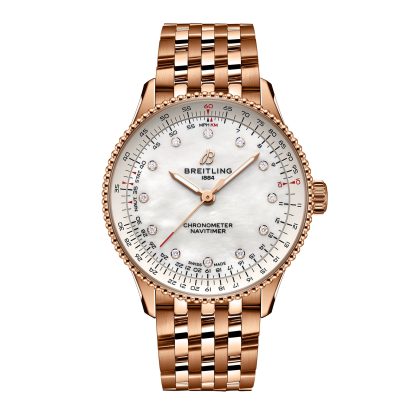 designer di alta qualità Orologio da donna Breitling Navitimer 36mm Bianco Madreperla 18k Oro Rosso 18ct Oro Rosa R17327211A1R1