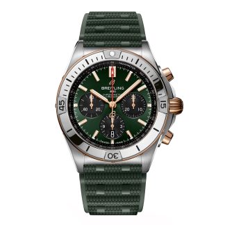 designer di moda Breitling Chronomat B01 Cronografo 42mm Uomo Orologio in gomma verde UB0134131L1S1