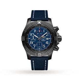 designer di moda Breitling Super Avenger Cronografo 48 Night Mission Orologio in pelle V13375101C1X2