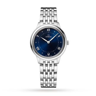 designer di moda Omega De Ville Prestige Quarzo 30mm Orologio da donna in acciaio inossidabile blu O43410306003001