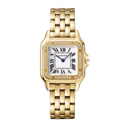 designer di moda Orologio Cartier Panthère De Cartier Modello medio Movimento al quarzo Oro giallo Diamanti Oro giallo WJPN0016