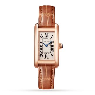 designer di moda Orologio Cartier Tank Américaine Modello piccolo Movimento al quarzo Pelle d'oro rosa Alligatore W2607456