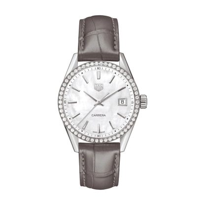 designer di moda TAG Heuer Carrera 36mm Orologio da donna con diamanti in pelle WBK1316.FC8258