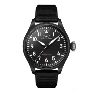 designer replica IWC Big Pilot Top Gun 43mm Orologio da uomo in tela nera IW329801