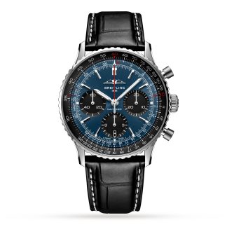 lusso all'ingrosso Breitling Navitimer B01 Cronografo 41 Orologio blu Alligatore AB0139241C1P1