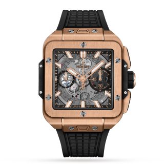 lusso all'ingrosso Hublot Square Bang Unico King Oro 42mm Orologio Uomo Gomma 821.OX.0180.RX