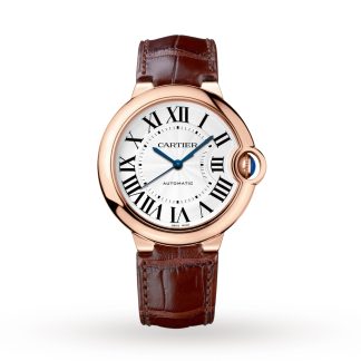 lusso all'ingrosso Orologio Cartier Ballon Bleu De Cartier 36 mm Movimento automatico Oro rosa Pelle Alligatore WGBB0009