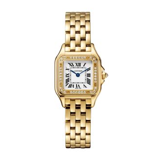 lusso all'ingrosso Orologio Cartier Panthere De Cartier Modello Piccolo Movimento al quarzo Oro Giallo Diamanti Oro Giallo WJPN0048