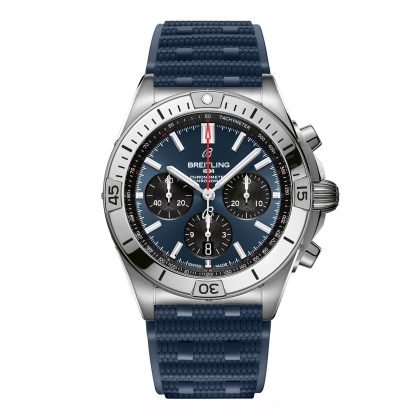 lusso di alta qualità Breitling Chronomat B01 Cronografo 42mm Uomo Orologio in gomma blu AB0134101C1S1