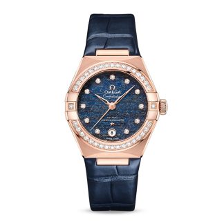 lusso di alta qualità Omega Constellation Co-Axial Master Chronometer 29mm Orologio da donna in pelle blu O13158292099006