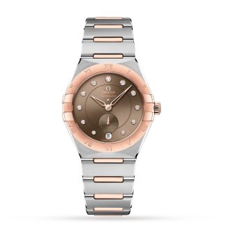 lusso di alta qualità Omega Constellation Co-Axial Master Chronometer Piccoli Secondi 34mm Orologio da donna in acciaio inossidabile e oro rosa 18ct O13120342063001