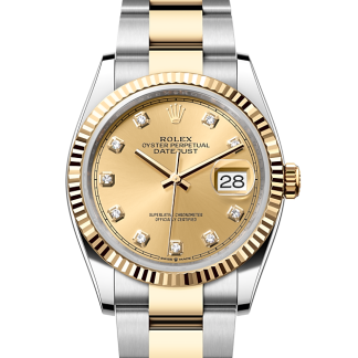 lusso falso Rolex Datejust 36 Ostrica e oro giallo M126233-0018