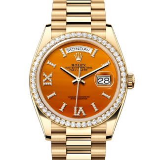 lusso falso Rolex Day-Date 36 oro giallo e diamanti M128348RBR-0049