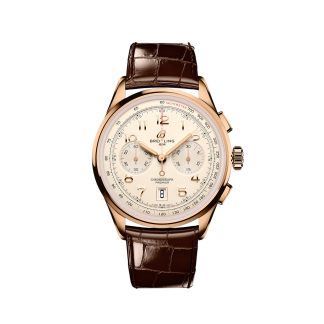 moda lusso Breitling Premier B01 Cronografo 42 mm Orologio da uomo in alligatore crema RB0145371G1P1