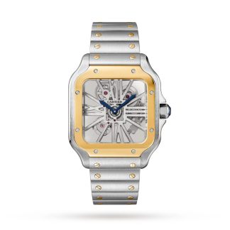 moda lusso Orologio Cartier Santos De Cartier Modello Grande Carica Manuale Cassa Acciaio Oro Giallo Acciaio e Oro Giallo WHSA0019