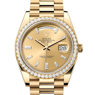 moda lusso Rolex Day-Date 40 oro giallo e diamanti M228348RBR-0002