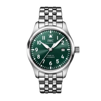 polso falso IWC Pilots Mark XX 40mm Orologio Uomo Verde Acciaio Inox IW328206