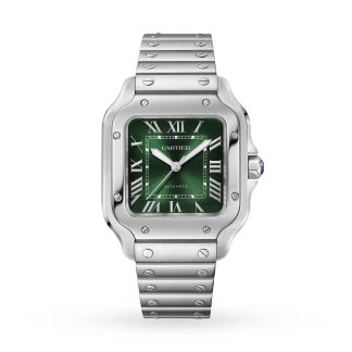 polso falso Orologio Cartier Santos de Cartier Modello medio Acciaio Automatico Cinturino intercambiabile Acciaio WSSA0061