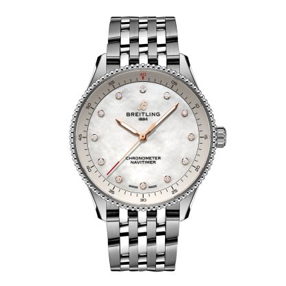 polso falso Orologio da donna Breitling Navitimer 32mm Bianco Madreperla Acciaio Inox A77320E61A2A1