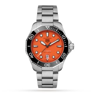 polso falso TAG Heuer Aquaracer Professional 300 43mm Orange Diver Orologio da uomo in acciaio inossidabile WBP201F.BA0632