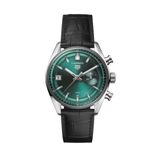 polso falso TAG Heuer Carrera Cronografo 39mm Uomo Orologio Verde Acciaio Inox CBS2211.FC6545