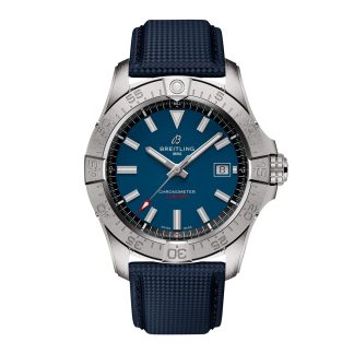 replica di lusso Orologio Breitling Avenger Automatic 42mm Uomo Pelle Blu Vitello A17328101C1X1