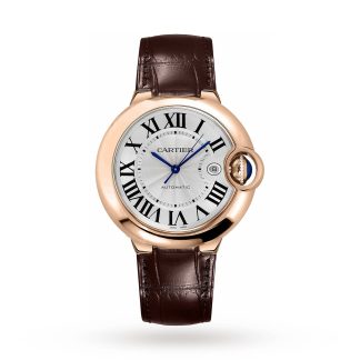 replica di lusso Orologio Cartier Ballon Bleu De Cartier 42 mm Movimento automatico Oro rosa Pelle Alligatore WGBB0030