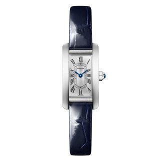 replica di lusso Orologio Cartier Tank Américaine Modello Mini Movimento al quarzo Acciaio Pelle Alligatore WSTA0081