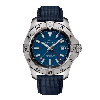 vendita calda designer Breitling Avenger Automatic GMT 44mm Orologio da uomo in pelle blu A32320101C1X1