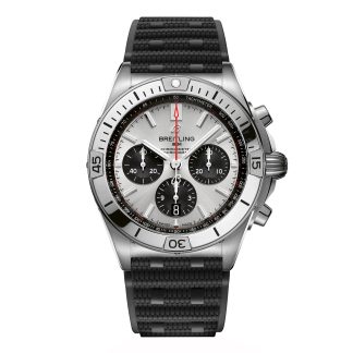 vendita calda di lusso Breitling Chronomat B01 Cronografo 42mm Uomo Orologio in gomma argento AB0134101G1S2