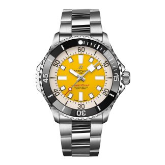 vendita calda di lusso Breitling Superocean Automatic Code Yellow UK Edition 46mm Uomo Orologio Giallo Acciaio Inox A173781A1I1A1