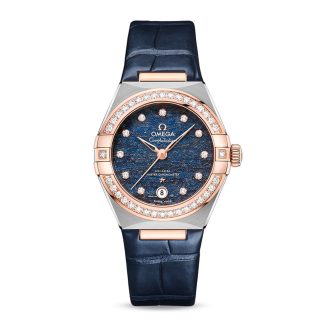 vendita calda di lusso Omega Constellation Co-Axial Master Chronometer 29mm Orologio da donna in pelle blu O13128292099003