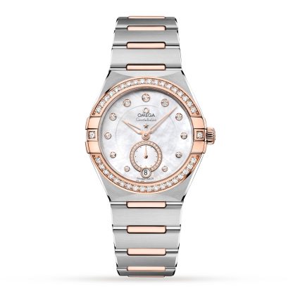 vendita calda di lusso Omega Constellation Co-Axial Master Chronometer Piccoli Secondi 34mm Orologio da donna in acciaio inossidabile e oro rosa 18ct O13125342055001