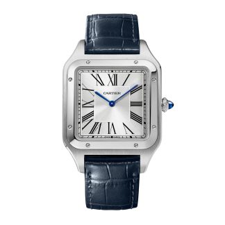 vendita calda di lusso Orologio Cartier Santos-Dumont Modello Extra-Large Movimento meccanico a carica manuale Acciaio Pelle Acciaio WSSA0032